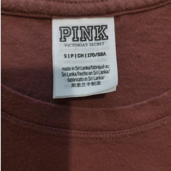PINK Victoria's Secret Short Sleeve Crew Neck T Shirt Mauve Rose Size S - Picture 4 of 5